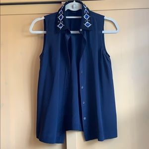 100% Silk blouse with stones